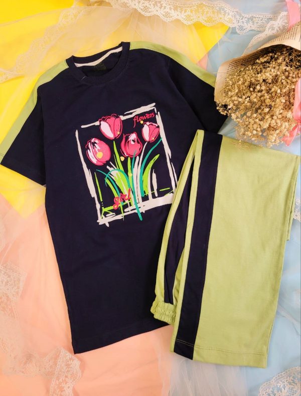 تیشرت شلوار گل لاله