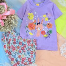 تیشرت شلوار خرگوش و گل